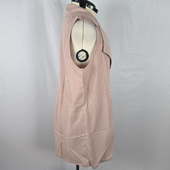 Shein Sleeveless Cardigan Women's 0XL Beige One Button Closure Long Length - Picture 13 of 16